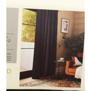 Threshold 50"x84" Blackout Chenille Rod Pocket Curtain Panel Black*
